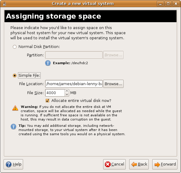 install-debian-lenny/vmm-assigning-storage-space.png