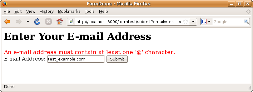 Figure 6-5. The error message highlighted in red