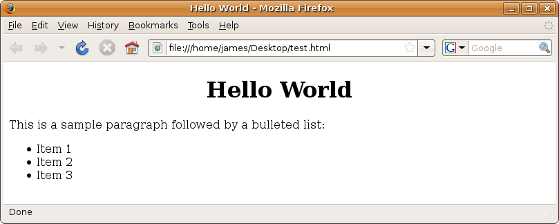 Figure 13-1. The generated HTML displayed in a browser