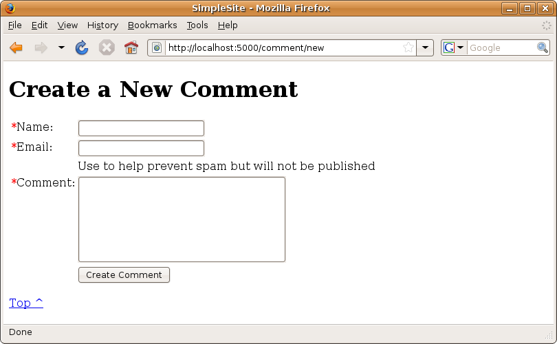 Figure 14-1. The create comment form
